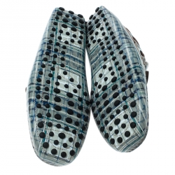 مملوكة مسبقًا Tod's Abstract Print Leather Bow Loafers Size 42