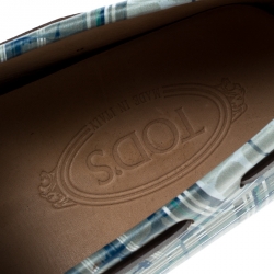 مملوكة مسبقًا Tod's Abstract Print Leather Bow Loafers Size 42