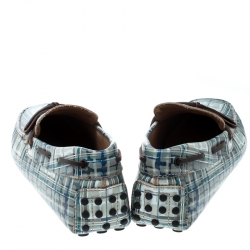 مملوكة مسبقًا Tod's Abstract Print Leather Bow Loafers Size 42