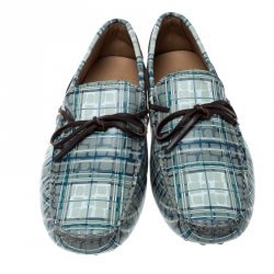 مملوكة مسبقًا Tod's Abstract Print Leather Bow Loafers Size 42