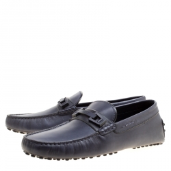 Pre Owned حذاء لوفرز تودز ماركو كليمب جلد برونزي ميتالك مقاس 42.5