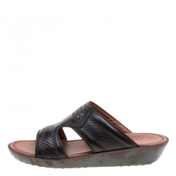 Tod's For Ferrari Limited Edition Black Leather Platform Slide Sandals Size 41