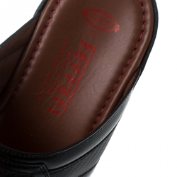 Tod's For Ferrari Limited Edition Black Leather Platform Slide Sandals Size 41