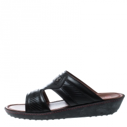 Tod's For Ferrari Limited Edition Black Leather Platform Slide Sandals Size 41