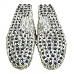 مملوكة مسبقًا Tod's Green Abstract Print Leather Bow Loafers Size 44