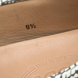 مملوكة مسبقًا Tod's Green Abstract Print Leather Bow Loafers Size 44