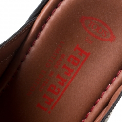 مملوكة مسبقًا Tod's For Ferrari Limited Edition Black Leather Platform Slide Sandals Size 41
