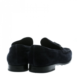 مملوكة مسبقًا حذاء لوفرز تودز أكسفورد هورسبيت سويدي أزرق مقاس 44.5