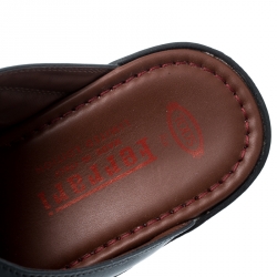 Tod's For Ferrari Limited Edition Grey Leather Platform Slide Sandals Size 41.5
