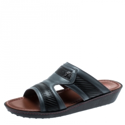 Tod's For Ferrari Limited Edition Grey Leather Platform Slide Sandals Size 41.5