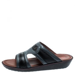 Tod's For Ferrari Limited Edition Grey Leather Platform Slide Sandals Size 41.5