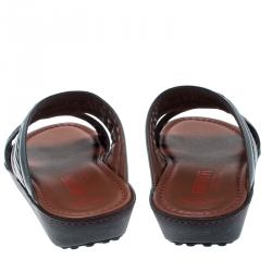 Tod's For Ferrari Limited Edition Grey Leather Platform Slide Sandals Size 41.5