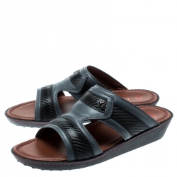 Tod's For Ferrari Limited Edition Grey Leather Platform Slide Sandals Size 41.5