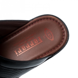 Tod's For Ferrari Limited Edition Black Leather Platform Slide Sandals Size 41.5