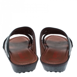 Tod's For Ferrari Limited Edition Black Leather Platform Slide Sandals Size 41.5