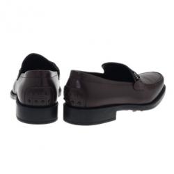 Pre Owned حذاء لوفر تودز سادل TT بإبزيم جلد بني مقاس 42.5