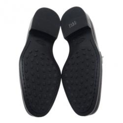 Pre Owned حذاء لوفر تودز سادل TT بإبزيم جلد بني مقاس 42.5