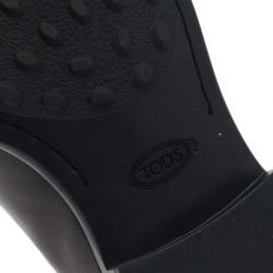 Pre Owned حذاء لوفر تودز سادل TT بإبزيم جلد بني مقاس 42.5