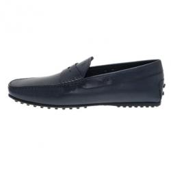 Pre Owned Tod's Navy Blue Leather Penny Loafers Size 43