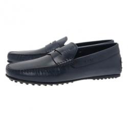 Pre Owned Tod's Navy Blue Leather Penny Loafers Size 43