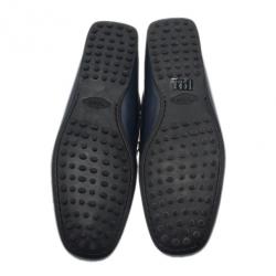 Pre Owned Tod's Navy Blue Leather Penny Loafers Size 43
