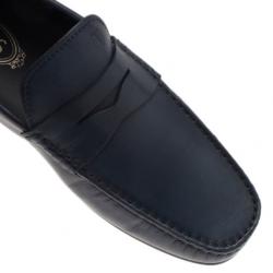 Pre Owned Tod's Navy Blue Leather Penny Loafers Size 43