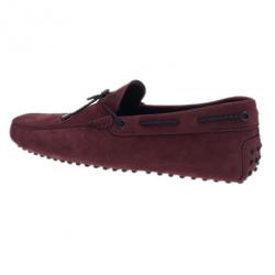 مملوكة مسبقًا حذاء لوفر تودز جومينو فيونكة جلد مدبوغ عنابي مقاس 42