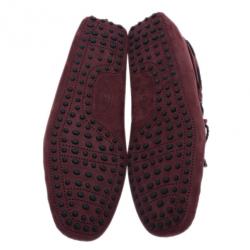 مملوكة مسبقًا حذاء لوفر تودز جومينو فيونكة جلد مدبوغ عنابي مقاس 42