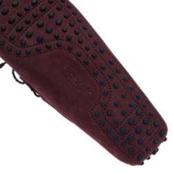 مملوكة مسبقًا حذاء لوفر تودز جومينو فيونكة جلد مدبوغ عنابي مقاس 42