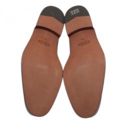 مملوكة مسبقًا حذاء لوفر تودز إبزيم هورسبت جلد بني مقاس 44.5