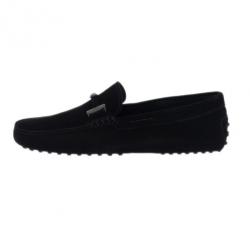 Pre Owned Tod's Black Suede Horsebit Buckle Loafers Size 43.5