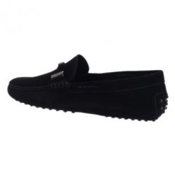 Pre Owned Tod's Black Suede Horsebit Buckle Loafers Size 43.5