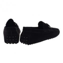 Pre Owned Tod's Black Suede Horsebit Buckle Loafers Size 43.5