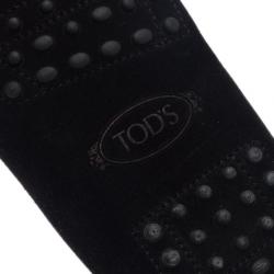 Pre Owned Tod's Black Suede Horsebit Buckle Loafers Size 43.5