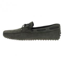 مملوكة مسبقًا Tod's Dark Green Suede Bow Loafers Size 45