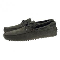 مملوكة مسبقًا Tod's Dark Green Suede Bow Loafers Size 45