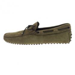 مملوكة مسبقًا Tod's Light Green Suede Bow Loafers Size 42