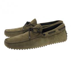 مملوكة مسبقًا Tod's Light Green Suede Bow Loafers Size 42