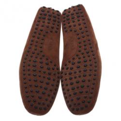 مملوكة مسبقًا حذاء لوفر تودز بفيونكة جلد مدبوغ بني مقاس 42.5