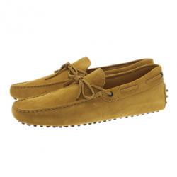 Pre Owned Tod's Mustard Suede Bow Loafers Size 42.5