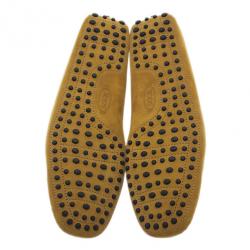 Pre Owned Tod's Mustard Suede Bow Loafers Size 42.5