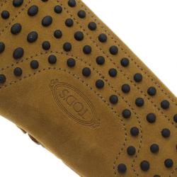Pre Owned Tod's Mustard Suede Bow Loafers Size 42.5