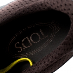 Pre Owned Tod's Tricolor Nylon Fabric And Suede Sneakers Size 43