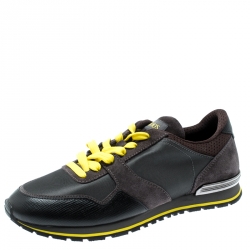 Pre Owned Tod's Tricolor Nylon Fabric And Suede Sneakers Size 43