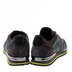 Pre Owned Tod's Tricolor Nylon Fabric And Suede Sneakers Size 43