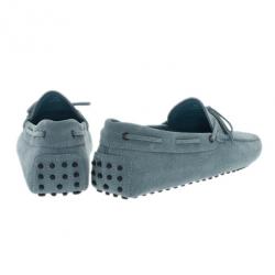 Pre Owned Tod's Sky Blue Suede Bow Loafers Size 42.5