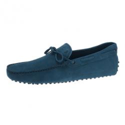 مملوكة مسبقًا Tod's Blue Suede Bow Loafers Size 43.5