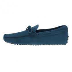مملوكة مسبقًا Tod's Blue Suede Bow Loafers Size 43.5