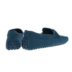 مملوكة مسبقًا Tod's Blue Suede Bow Loafers Size 43.5