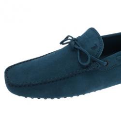 مملوكة مسبقًا Tod's Blue Suede Bow Loafers Size 43.5